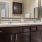 a bathroom with a large mirror